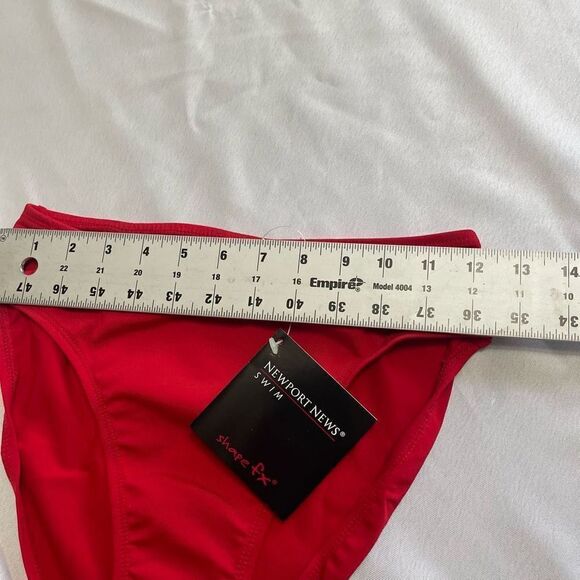 NWT Newport News Shape FX Red Bathing Suit Bottoms Size 8 High Cut 90s 2000s Y2K - Picture 5 of 6